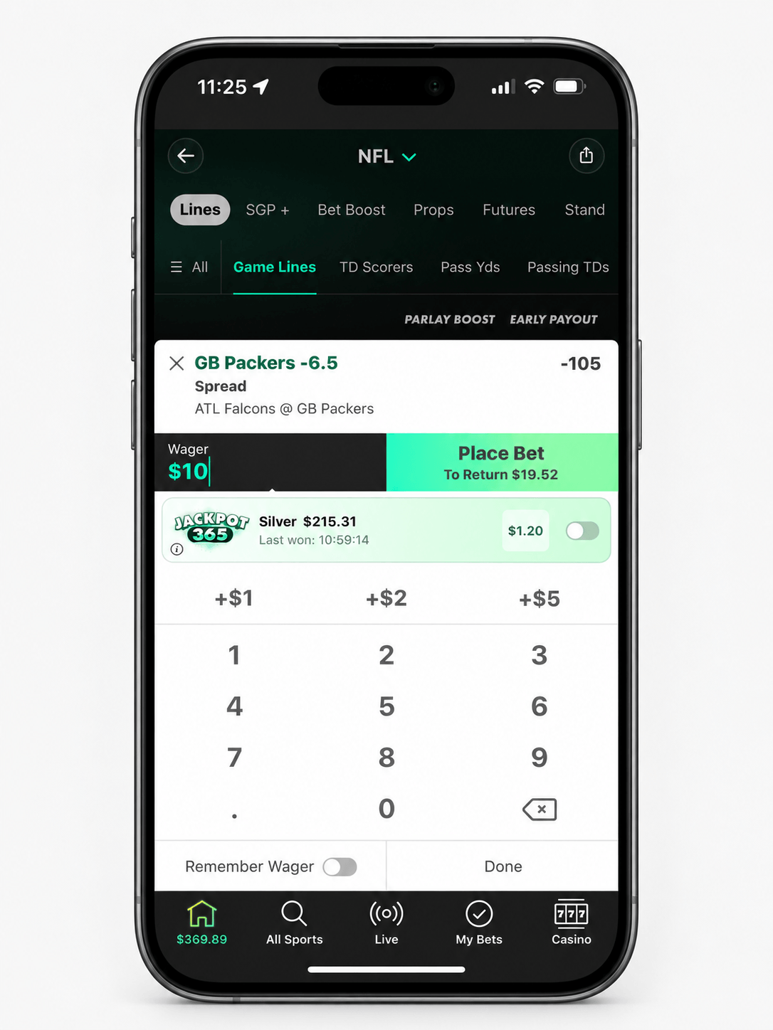 bet365 NFL bet